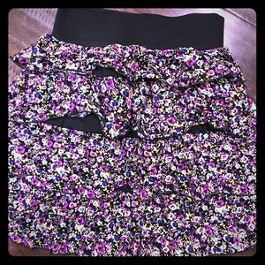 High waisted floral skirt